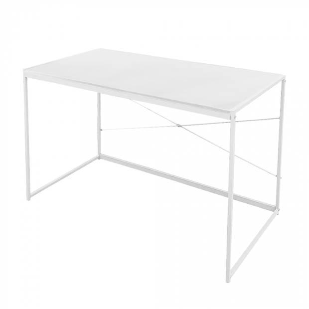Bureau Stoer - laptoptafel - computertafel - sidetable - industrieel design - 100 cm breed - wit