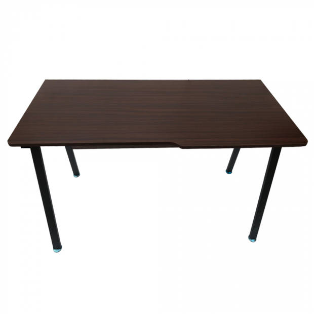Computertafel bureau Stoer - industrieel vintage - 130 cm breed - zwart metaal bruin hout