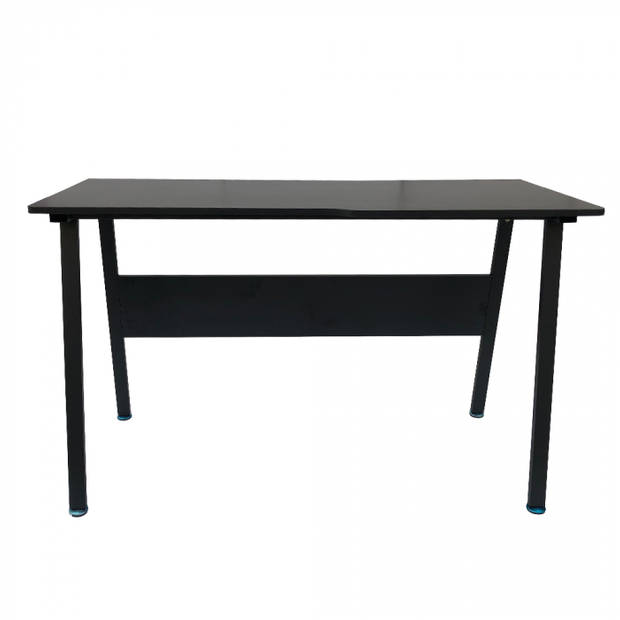 Computertafel bureau Stoer - industrieel modern - 130 cm breed - zwart frame en tafelblad