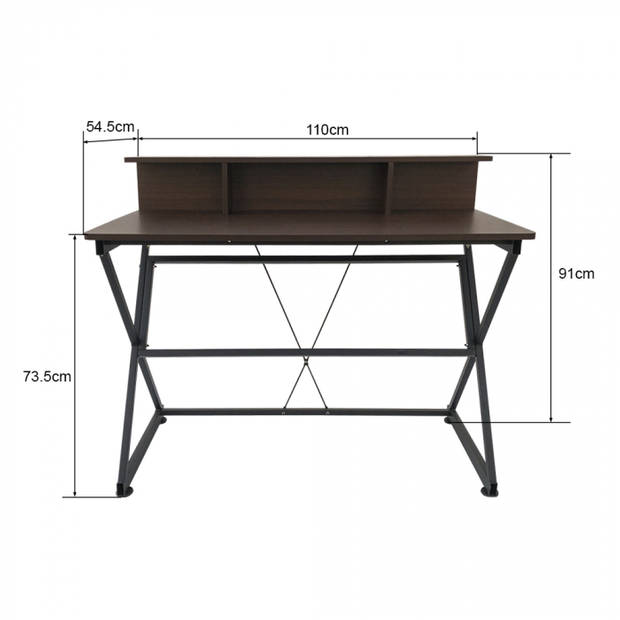 Bureau tafel computer laptop Stoer - industrieel vintage stijl - 110 cm breed