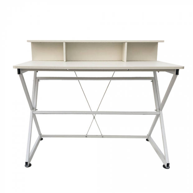 Bureau tafel computer laptop Stoer - industrieel moderne stijl - 110 cm breed - wit