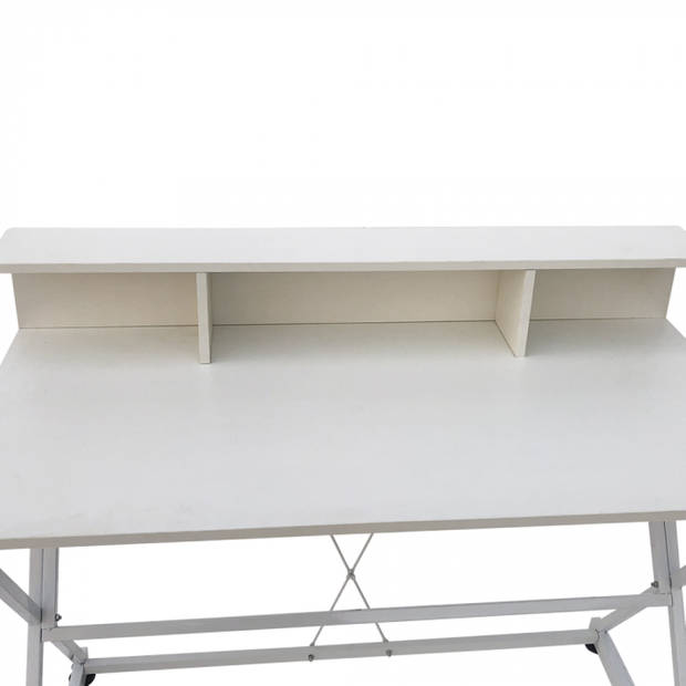 Bureau tafel computer laptop Stoer - industrieel moderne stijl - 110 cm breed - wit