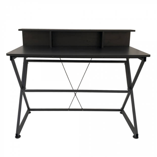 Bureau tafel computer laptop Stoer - industrieel moderne stijl - 110 cm breed - zwart