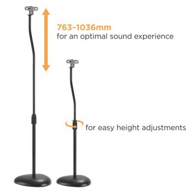 Luidsprekerstandaard universeel - speakerstandaard - hoogte verstelbaar - set van 2