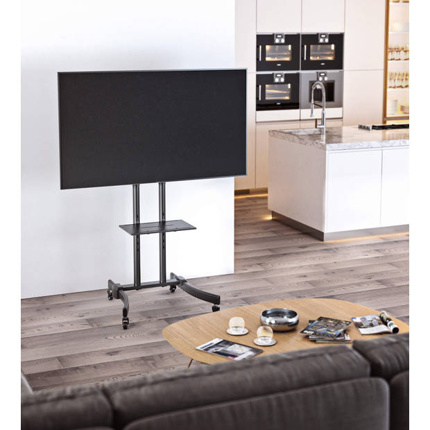 Tv standaard statief - verrijdbaar hoogte instelbaar en kantelbaar - 171 cm hoog