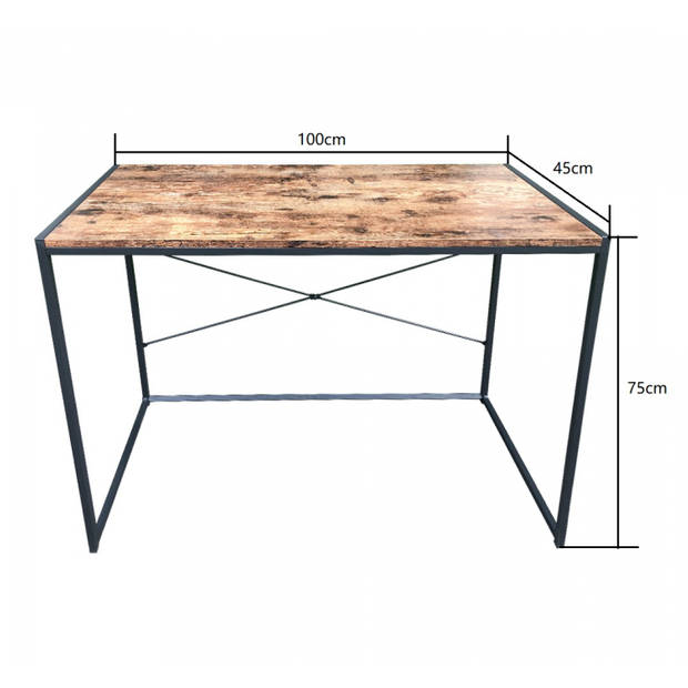 Bureau Stoer - laptoptafel - computertafel - sidetable - industrieel design - 100 cm breed