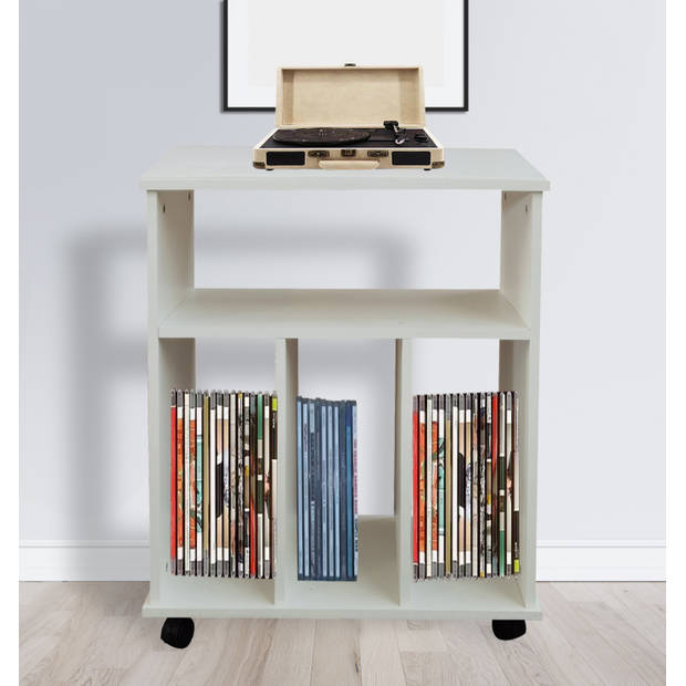 Lp vinyl opbergkast - boekenkast - opbergen tijdschriften boeken platen - wit