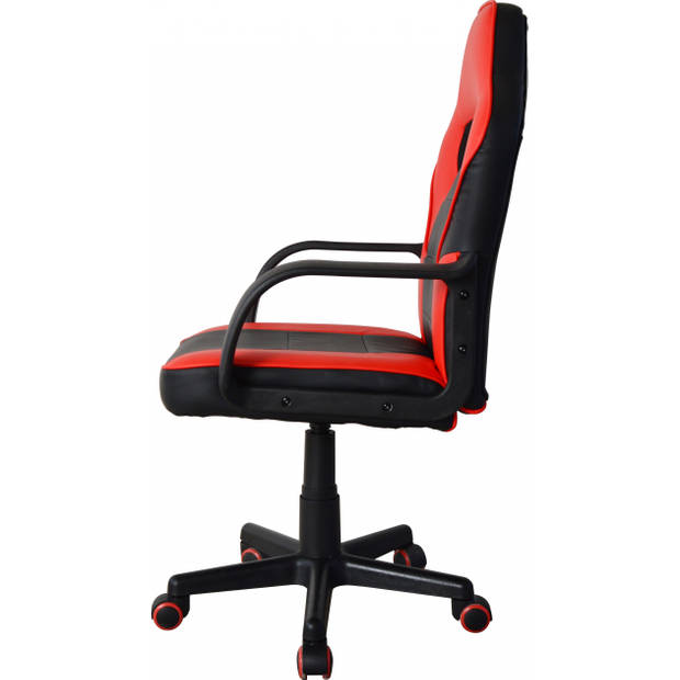 Gamestoel Thomas junior - bureaustoel gaming stijl - hoogte verstelbaar - rood zwart
