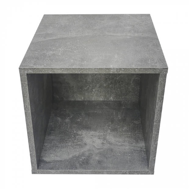Opbergkubus Vakkie multifunctioneel vierkant - stapelbaar opbergsysteem - grijs industrieel beton look