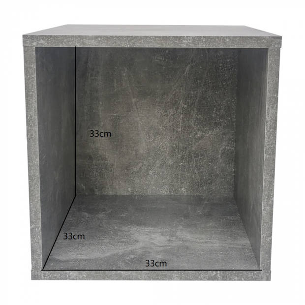 LP vinyl opbergkast kubus - platen lp vinyl opbergkast rek - industrieel grijs beton look