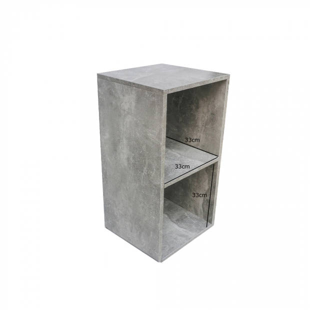 Vakkenkast Vakkie 2 open vakken opbergkast - boekenkast - wandkast - grijs beton