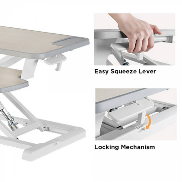 Bureau verhoger zit sta werkplek - ergonomisch verstelbaar bureau - 80 cm breed