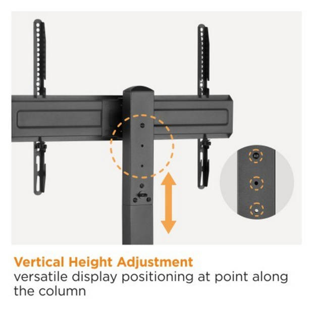 TV standaard - tv statief - tafelmodel - draaibaar - hoogte verstelbaar 36 cm tot 55 cm