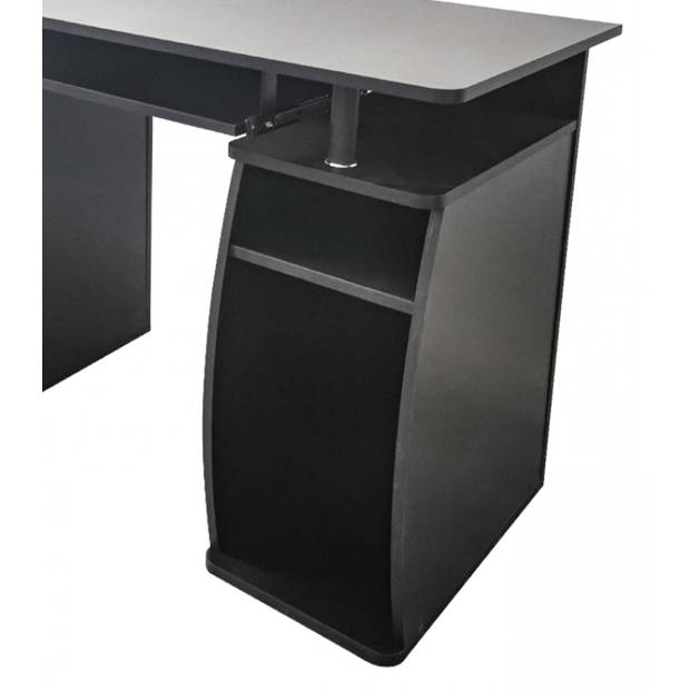 Bureau computertafel - praktisch veel opbergruimte in lades en vakken - 120 cm breed - zwart