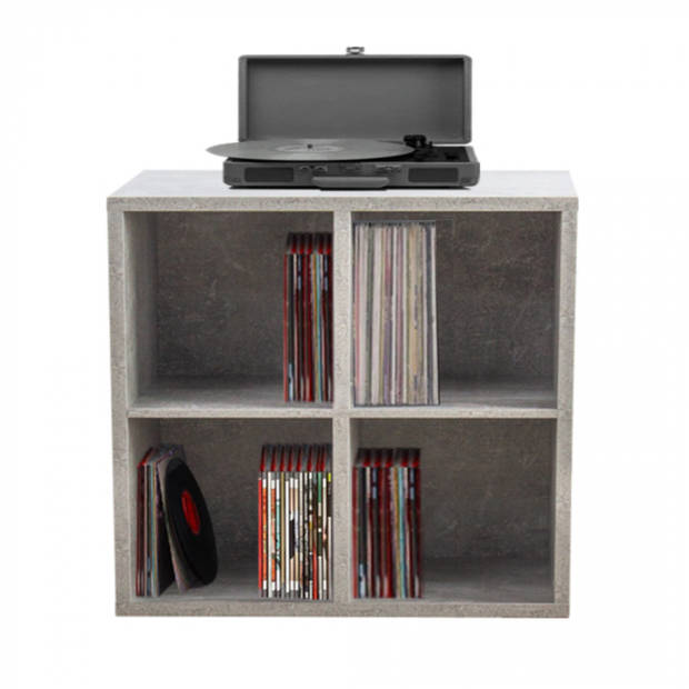 Platen vinyl lp kast - opbergen lp vinyl platen - boekenkast - grijs beton