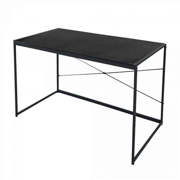 Bureau Stoer - laptoptafel - computertafel - sidetable - industrieel design - 100 cm breed - zwart