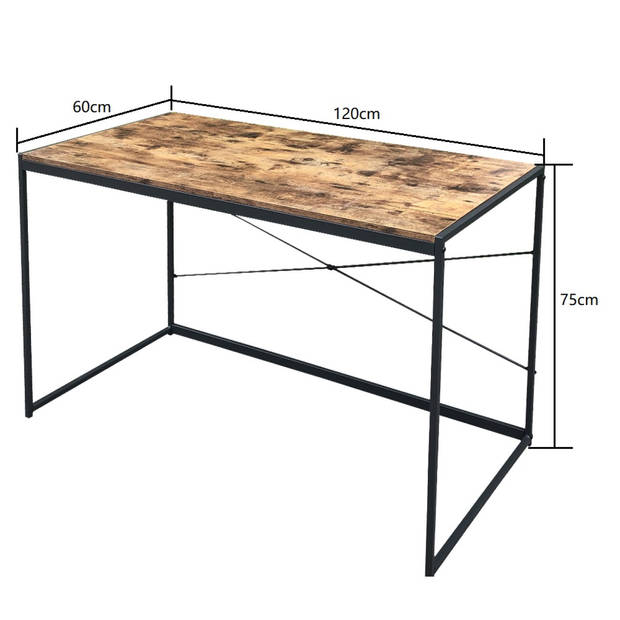 Bureau Stoer - laptoptafel - computertafel - industrieel design - 120 x 60 cm