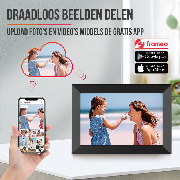 Strex Digitale Fotolijst met WiFi - 10.1 Inch Touchscreen - Frameo software via App