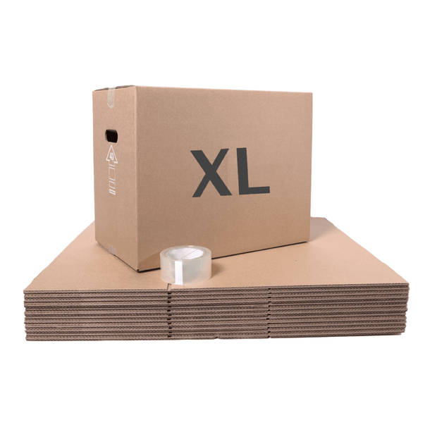 Verhuisservice+ Verhuisdozen xl - incl tape - extra sterk - 106L - 5 stuks