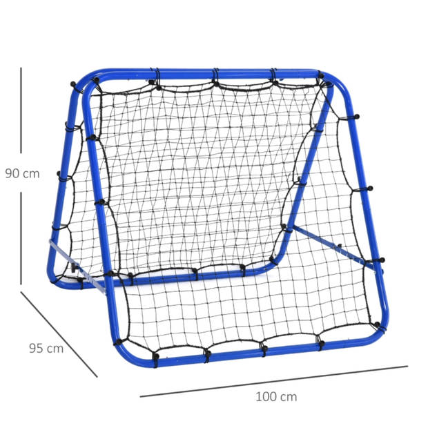 Rebounder voetbal - Rebounder - Kickback - Voetbaldoel - 100x90cm - Blauw