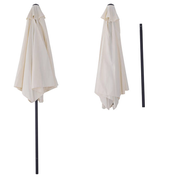 Zonnescherm - Parasol - Balkon Parasol - Met handslinger - Knikbaar - 270 cm - Creme