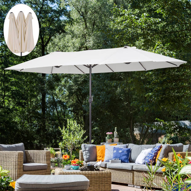 Parasol - Zonnescherm - Met handslinger - Beige - 460 cm