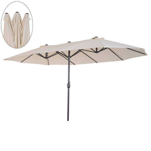 Parasol - Zonnescherm - Met handslinger - Beige - 460 cm