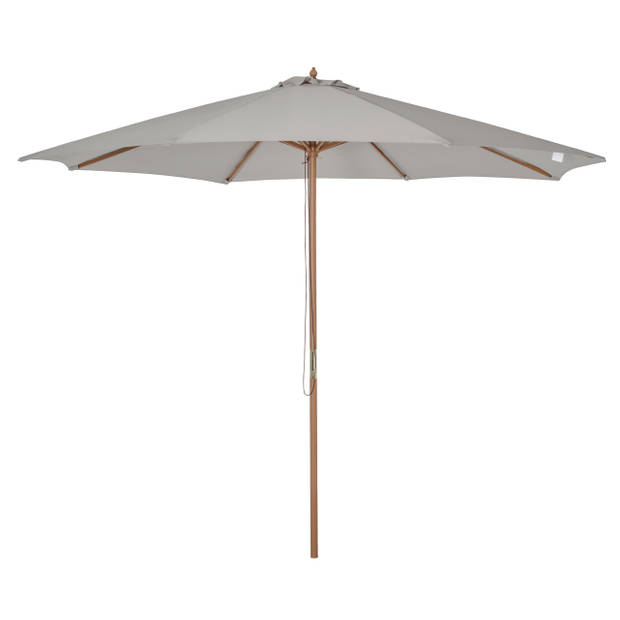 Houten parasol - Strandparasol - Tuinparasol - Balkonparasol - Grijs - 3m x 2,5m