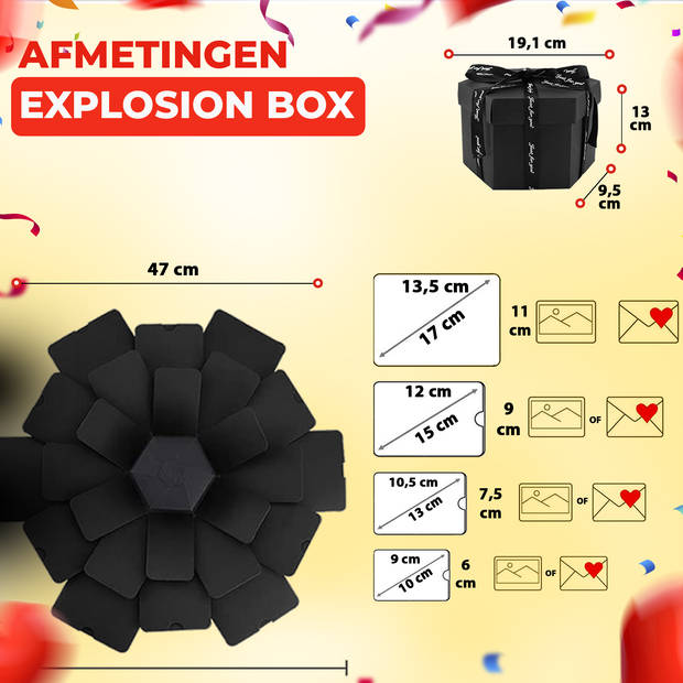 AWEMOZ Explosion Box - Foto box - Geschenkdoos - Explosie box - Foto Doos - Knutselen - Incl. Stiften en Stickervellen