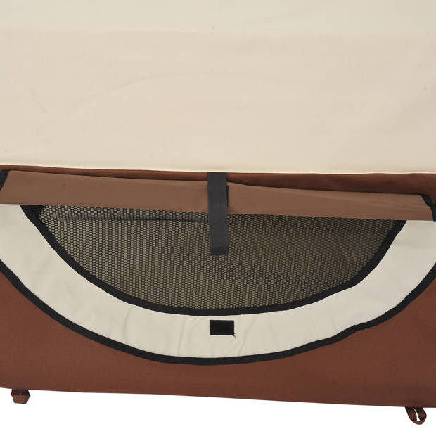 Honden Draagtas - Reisbench - Reismand Hond - Dieren Transport Box - Opvouwbaar - Maat S - 46x34x41 cm - Koffie Creme