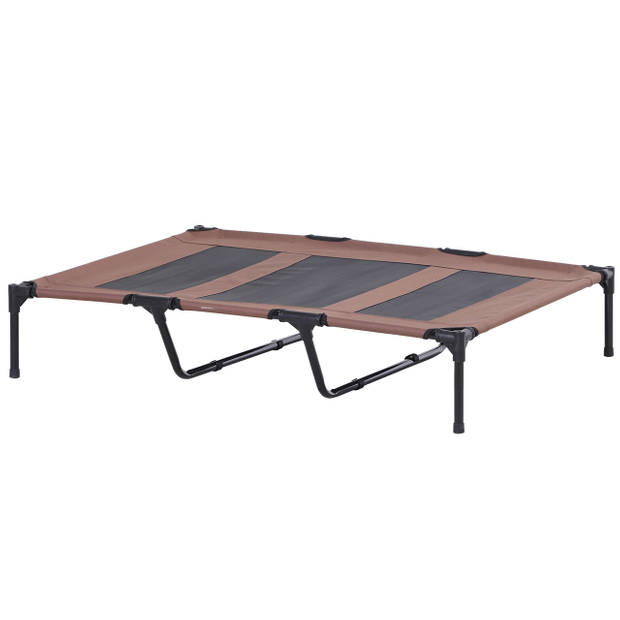 Honden Ligbed met zonnedak - Grote Hondenbed Stretcher met UV Canopy - Hondenstretcher met zonnetent - XXL - 110x68cm...