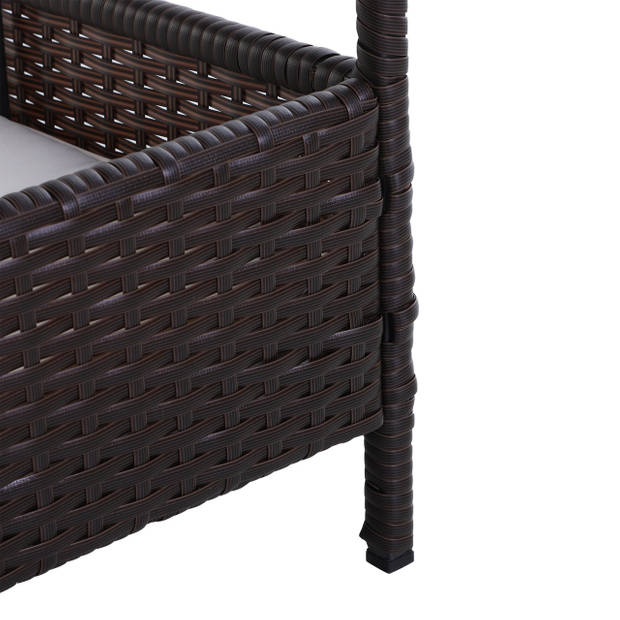 Hondenbed Polyrattan - Rattan Hondenhuis - Hondenmand voor buiten - Bruin/Beige