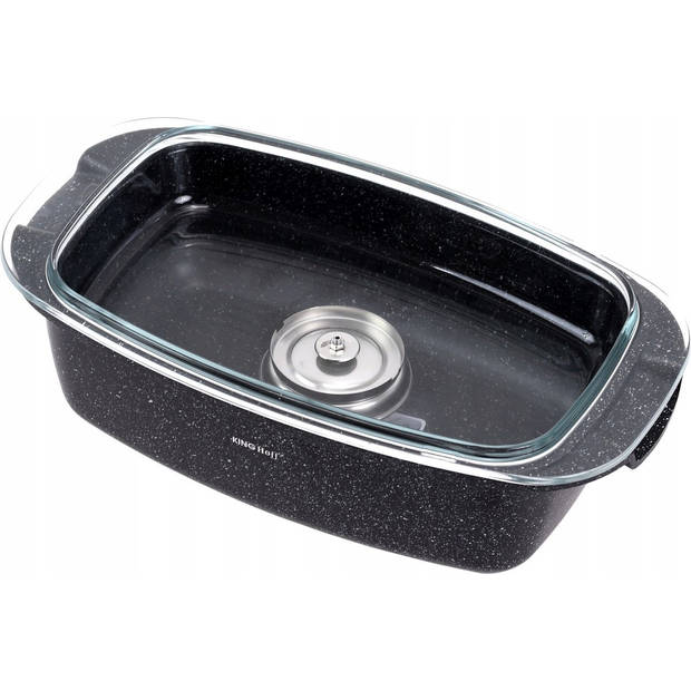 Kinghoff 1608 - Braadpan - Marmer - met deksel - 5.5 liter