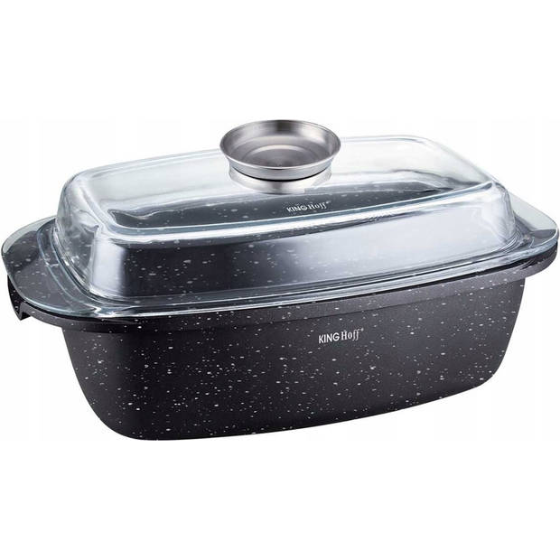 Kinghoff 1608 - Braadpan - Marmer - met deksel - 5.5 liter