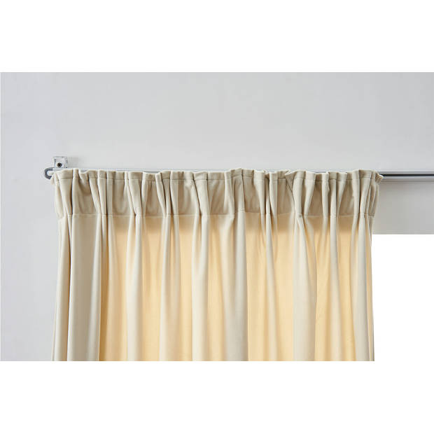 Larson - Velvet Gordijnen - 1.4m x 2.5m - Haken - Beige