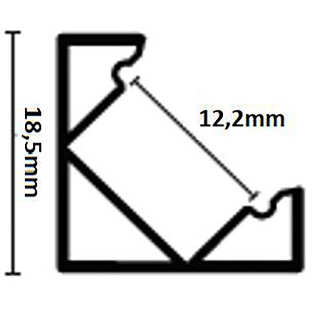 LED Strip Profiel - Delectro Profi - Wit Aluminium - 1 Meter - 18.5x18.5mm - Hoekprofiel