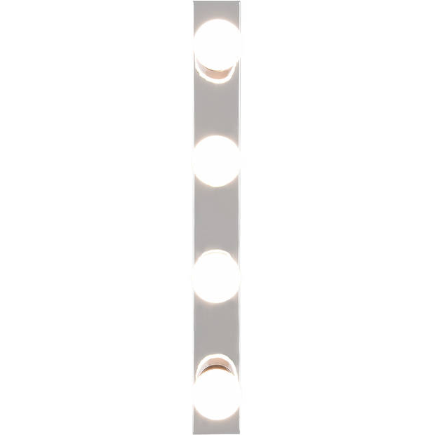 LED Wandlamp - Trion Teatri - E27 Fitting - Spatwaterdicht IP44 - Rechthoek - Mat Chroom - Aluminium