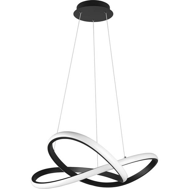 LED Hanglamp - Hangverlichting - Trion Corcy - 27.5W - Natuurlijk Wit 4000K - Dimbaar - Rond - Mat Zwart - Aluminium