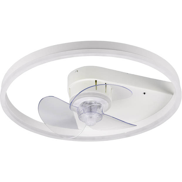 LED Plafondlamp met Ventilator - Plafondventilator - Trion Borkino - 30W - Aanpasbare Kleur - Afstandsbediening -