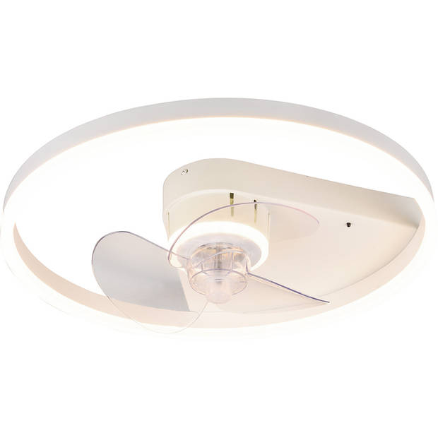 LED Plafondlamp met Ventilator - Plafondventilator - Trion Borkino - 30W - Aanpasbare Kleur - Afstandsbediening -