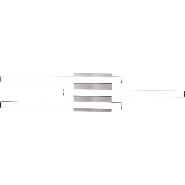 LED Plafondlamp - Plafondverlichting - Trion Ritonu - 15W - Natuurlijk Wit 4000K - Dimbaar - Rechthoek - Mat Nikkel -