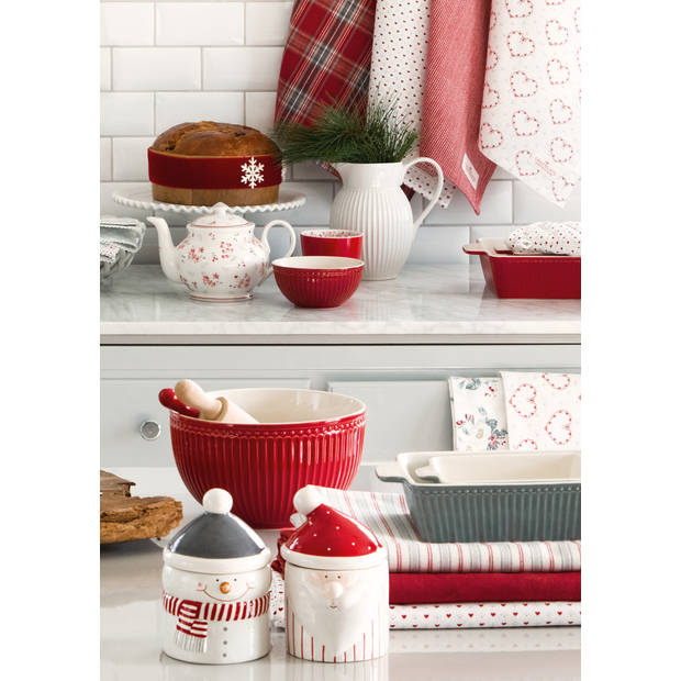 GreenGate Ovenschalen Alice Steen grijs rechthoekig (set van 2 stuks)- 5liter & 2.5liter