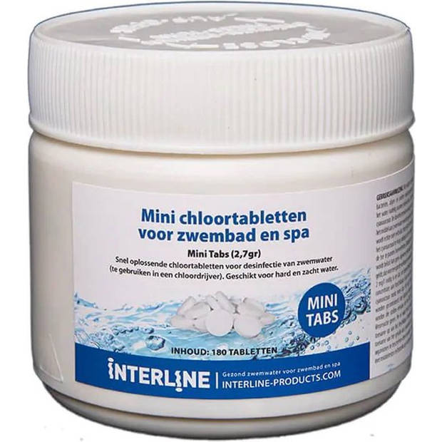 Interline Mini Quick Chloortabletten 180 stuks chloor tabletten 2,7 gram Chloortabletten