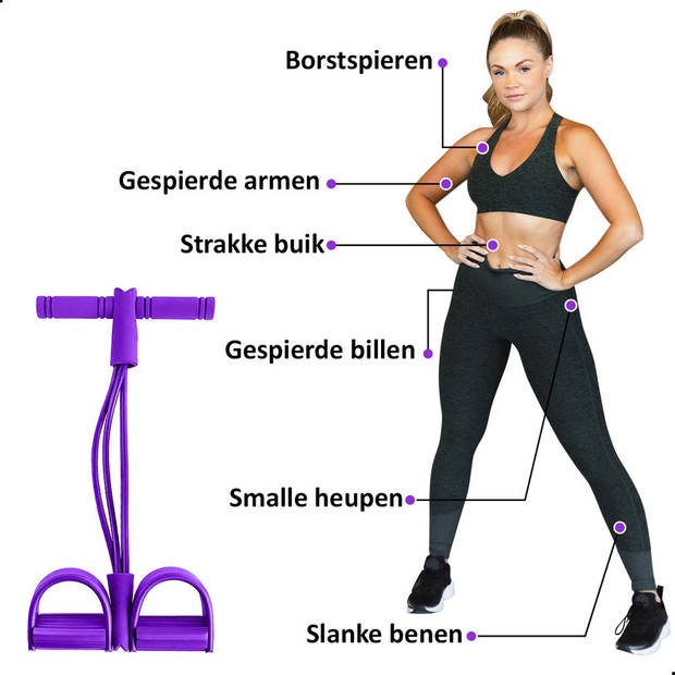 AWEMOZ Elastische Buikspiertrainers - Paars - Ab Trainer - Ab Roller - Ab Wheel - Buikspierwiel - Buikspieren