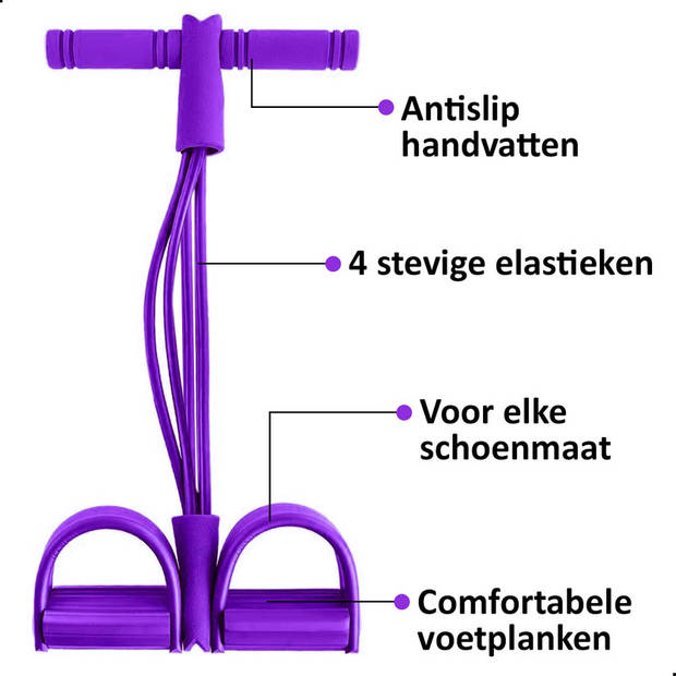 AWEMOZ Elastische Buikspiertrainers - Paars - Ab Trainer - Ab Roller - Ab Wheel - Buikspierwiel - Buikspieren