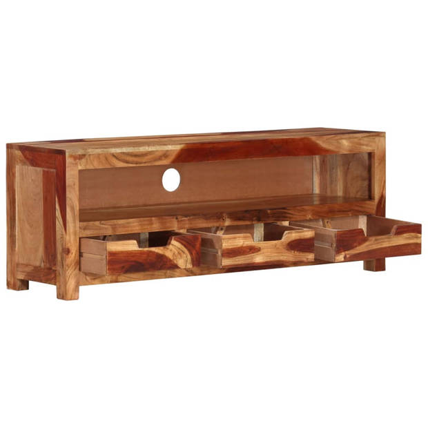 The Living Store Houten TV-meubel - Acaciahout - 110 x 30 x 40 cm - Opbergfunctie