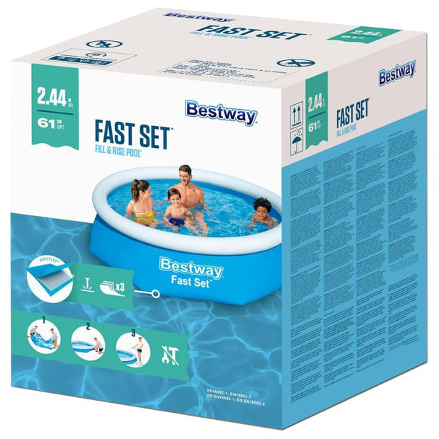 Bestway Fast Set Zwembad opblaasbaar rond 244x66 cm