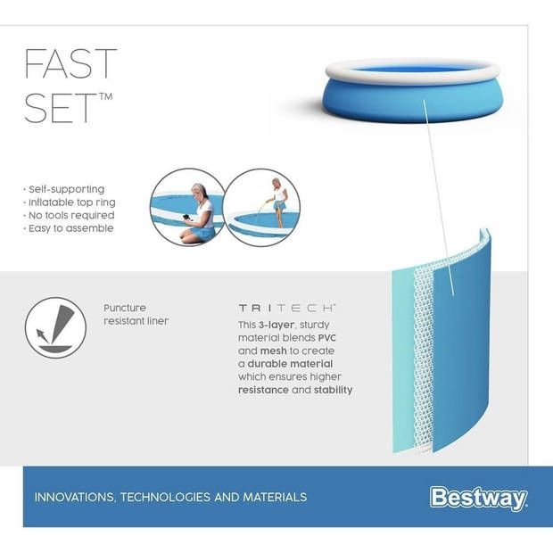 Bestway Zwembad Fast Set opblaasbaar rond 244x66 cm 57265