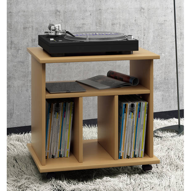 Retal wandkast retro voor LP-platenrek 4 plankenBeuken decor.