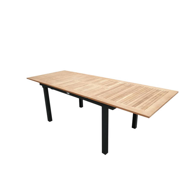 Panama eettafel tuin incl. extra blad 152, 210 cm zwart, natuur.